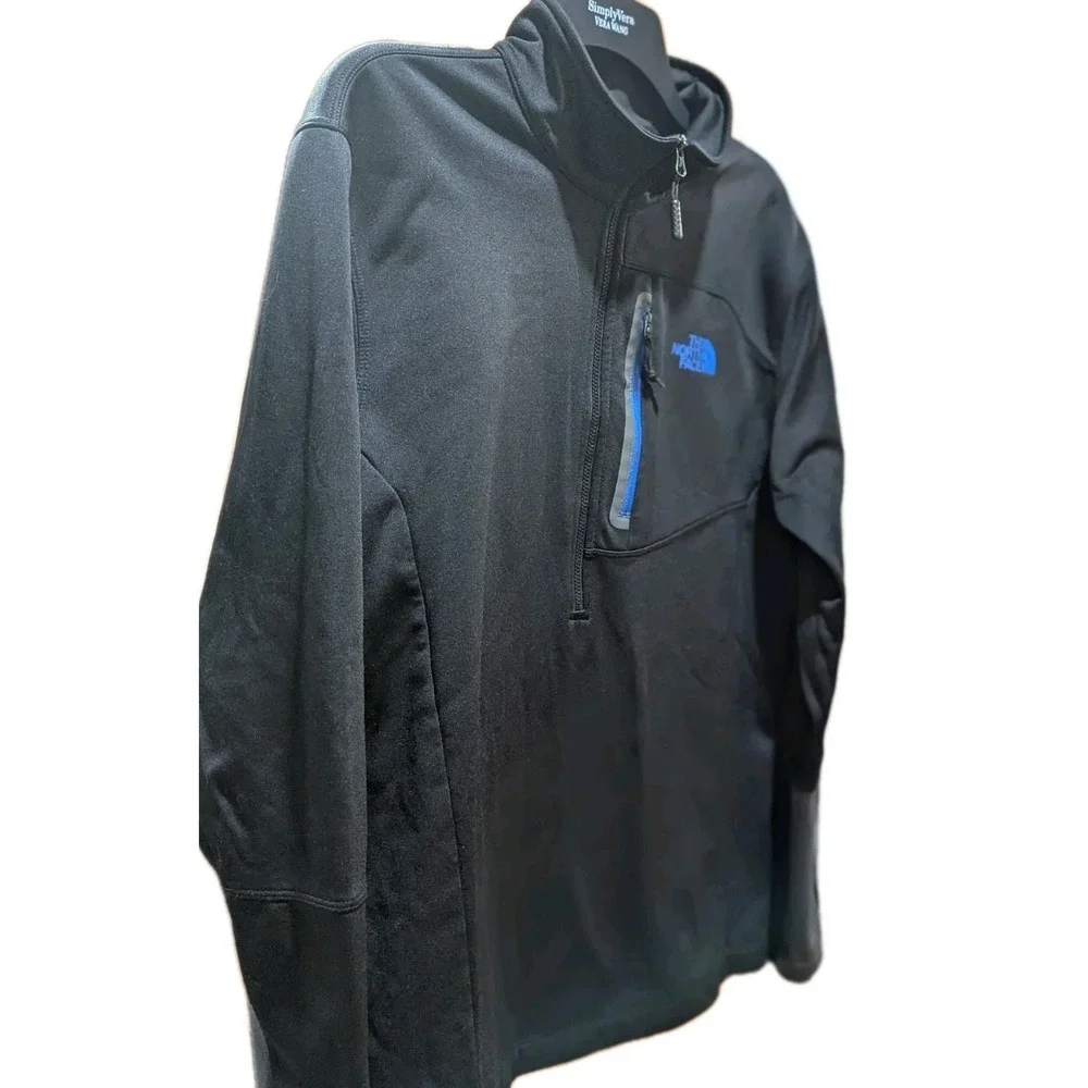 The North Face Canyonlands 1/2 Zip Pullover‎ Jacket Men's Large Black Blue Logo